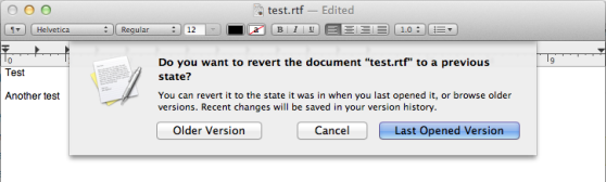 Versions Revert Dialog DP4