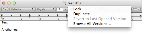 Versions Saved Options DP4