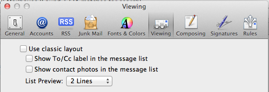 Mail Viewing Preferences